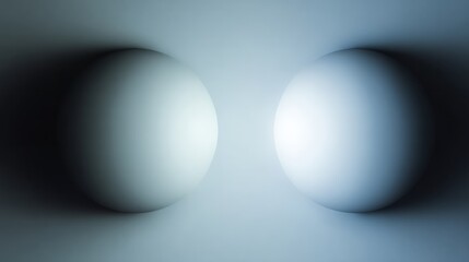 Abstract 3d spheres with soft blue gray lighting and shadow gradients