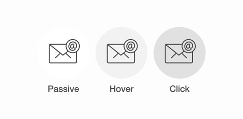 envelope with at-sign icon sign vector