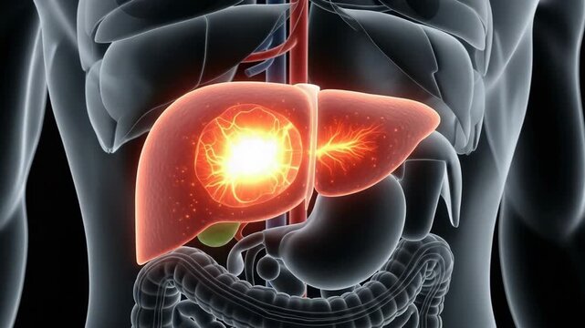Human Liver Anatomy Visualization with Bright Spot and Internal Veins
