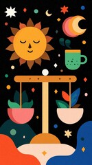 balance success rhythm,Life success goals, Conceptual business art, Achieving inner peace, Work life balance tips, Personal growth journey, Mindful living concept,