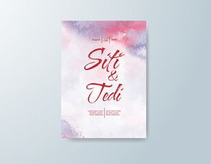 Wedding invitation with abstract watercolor background