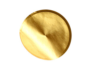 Gold circular disc, metallic sheen, slight bevel
