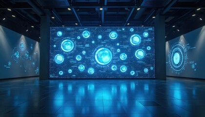 Futuristic High-Tech Grid Background with Abstract Block Pattern