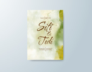 Wedding invitation with abstract watercolor background