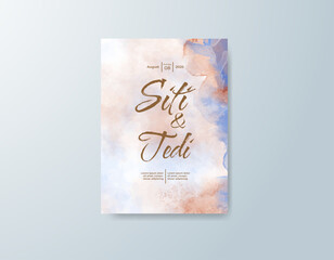Wedding invitation with abstract watercolor background