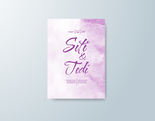 Wedding invitation with abstract watercolor background