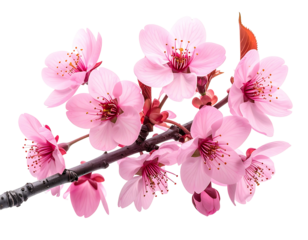 Close-up of a branch with many delicate pink blossoms