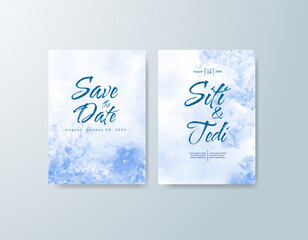 Wedding invitation with abstract watercolor background
