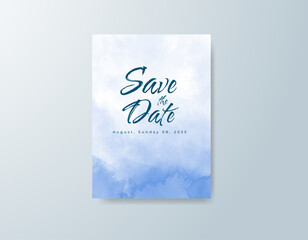 Wedding invitation with abstract watercolor background