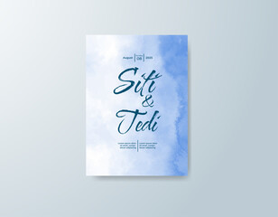 Wedding invitation with abstract watercolor background