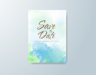 Wedding invitation with abstract watercolor background