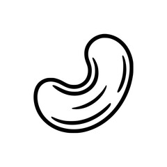 Obraz premium Minimalistic black line drawing of a single cashew nut
