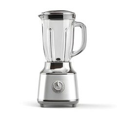 Modern stainless steel blender on white background, healthy eating, kitchen appliance, clean product shot