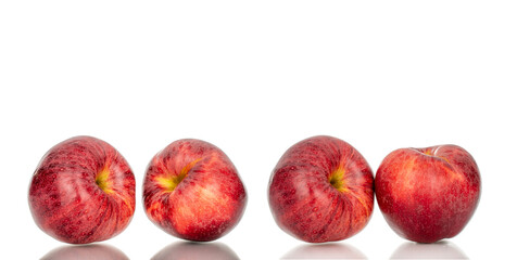 Red juicy apples isolated on white background, close-up.
