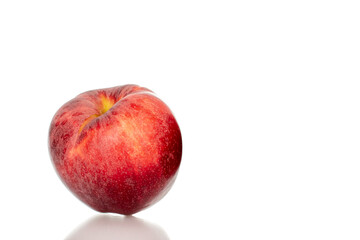 Red juicy apples isolated on white background, close-up.