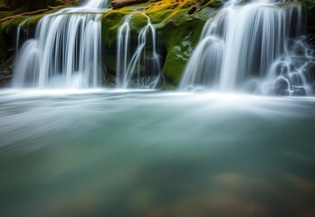 Obraz premium Waterfall with Flowing Stream in Nature