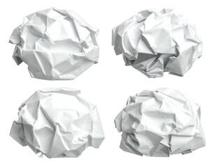 Obraz premium Four crumpled white paper balls