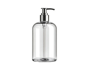 Clear plastic pump bottle, simple design