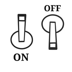 Toggle switch illustration showing on and off positions concept for control, power, and user interface design