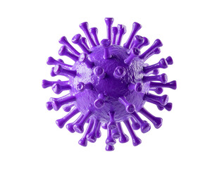 Purple virus sphere with numerous spikes