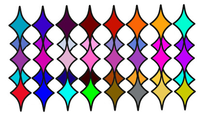 Colorful diamond pattern with various hues, creating a vibrant and eyecatching geometric design