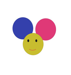 Smiley face with colorful circles