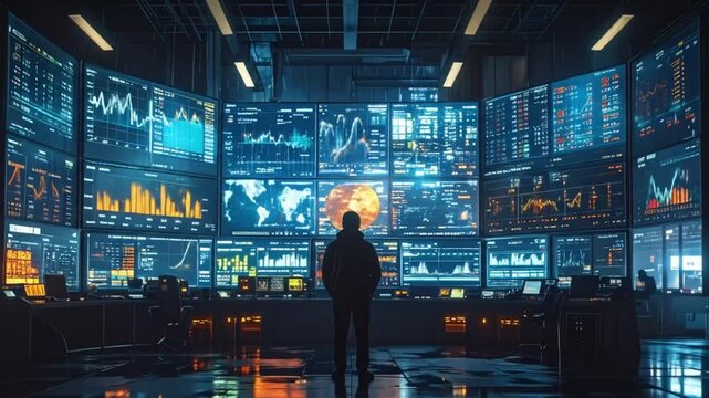 Data analytics center showcasing real-time statistics with centralized monitoring and expert