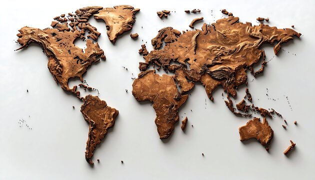 Relief map of the world