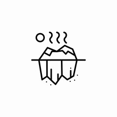 melting iceberg sun icon sign vector