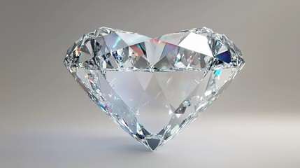 Heart-shaped diamond on plain background