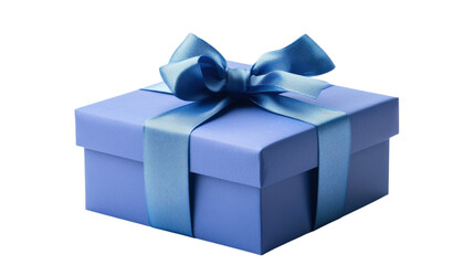 Fototapeta premium Blue Gift Box with Ribbon isolated on a transparent background 2