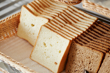 slices of bread on a plate