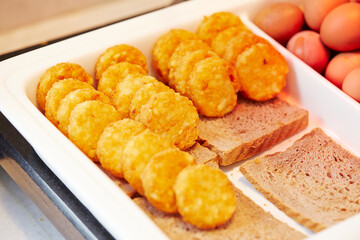 Buffet food on a plate