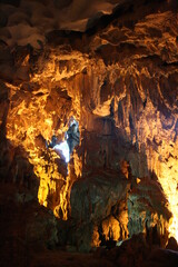 caves at the ha long bay in vietnam