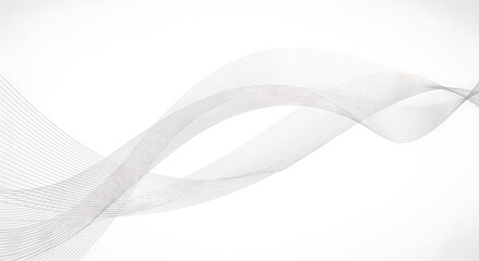 Fototapeta premium Abstract White Background with Flowing Gray Wavy Lines and Subtle Gradients Keywords: abstract