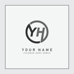 Creative Logo for Initials YH in Monogram Style - Vector Template for Initial Letter Y and H