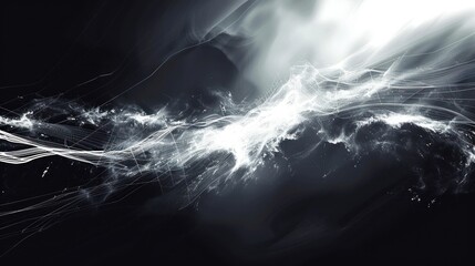Abstract white streaks dark background design
