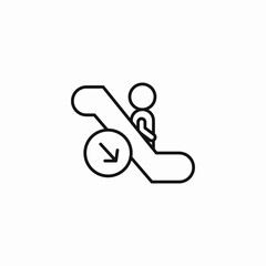 person down escalator icon sign vector