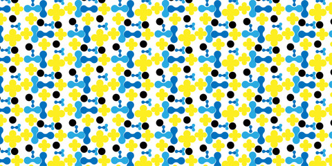 Abstract trendy meatball circle overlapping vector colorful repeat scales fabric textile clothing wallpaper texture design.