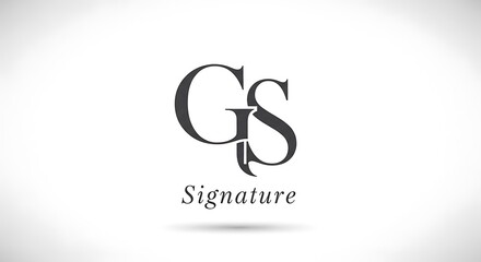 Elegant  design featuring the intertwined letters GS, a sophisticated and timeless monogram.