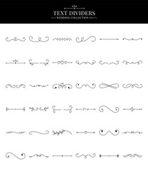 A collection of decorative text dividers with a wedding theme.