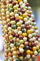 Pearl necklace in the store,