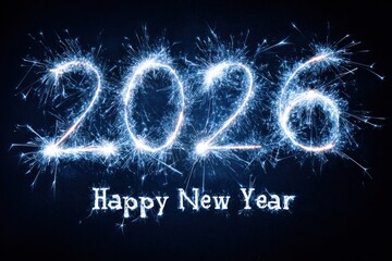 Happy new year sparklers celebration greeting 2026