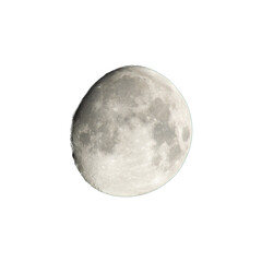 Bright full moon illuminating the dark on white background