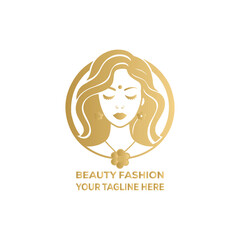 Luxury Beauty Fashion Logo Design, Elegant Woman Face Icon, Modern Feminine Brand Identity Template
