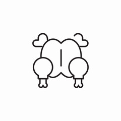 roasted chicken with bones icon sign vector