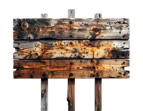 Weathered wooden sign