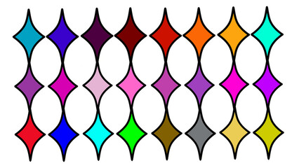Colorful diamond pattern illustration, isolated on transparent background, perfect for backgrounds, textiles, and decorative designs