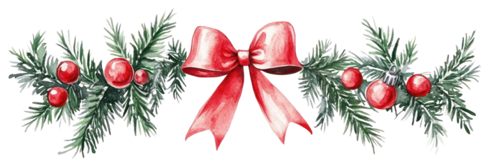PNG Watercolor border Silver Bell and red bow illustration christmas art.