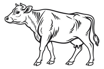 .Single one line art of wild cow 